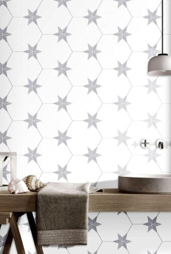 Hex Stella Nero 22 x 25cm